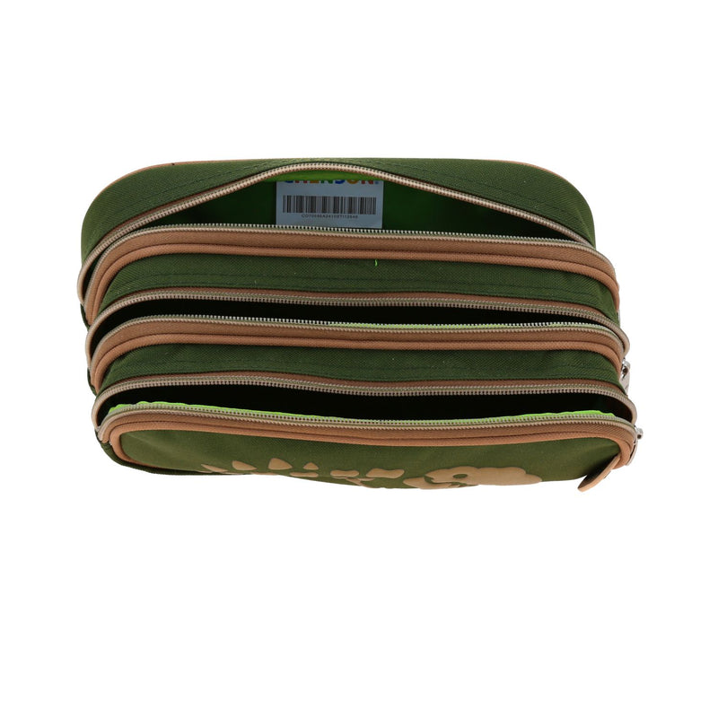 Lapicera Escolar Verde Militar con Dinosaurio Chenson Original Sagaz