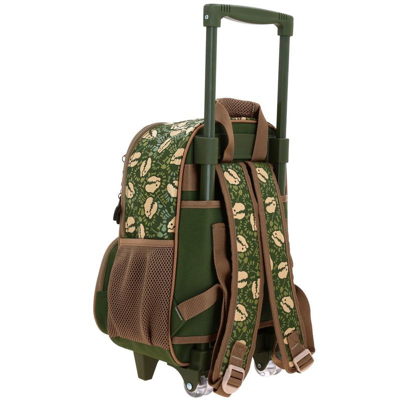 Mochila con Ruedas Verde Militar Diseño Dinosaurio Chenson Original Sagaz