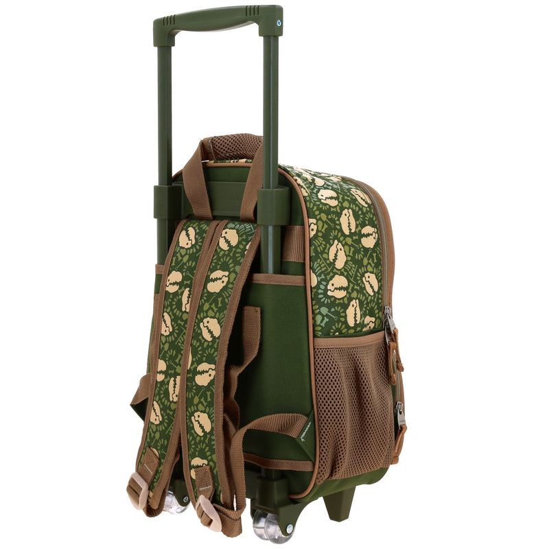 Mochila con Ruedas Verde Militar Diseño Dinosaurio Chenson Original Sagaz