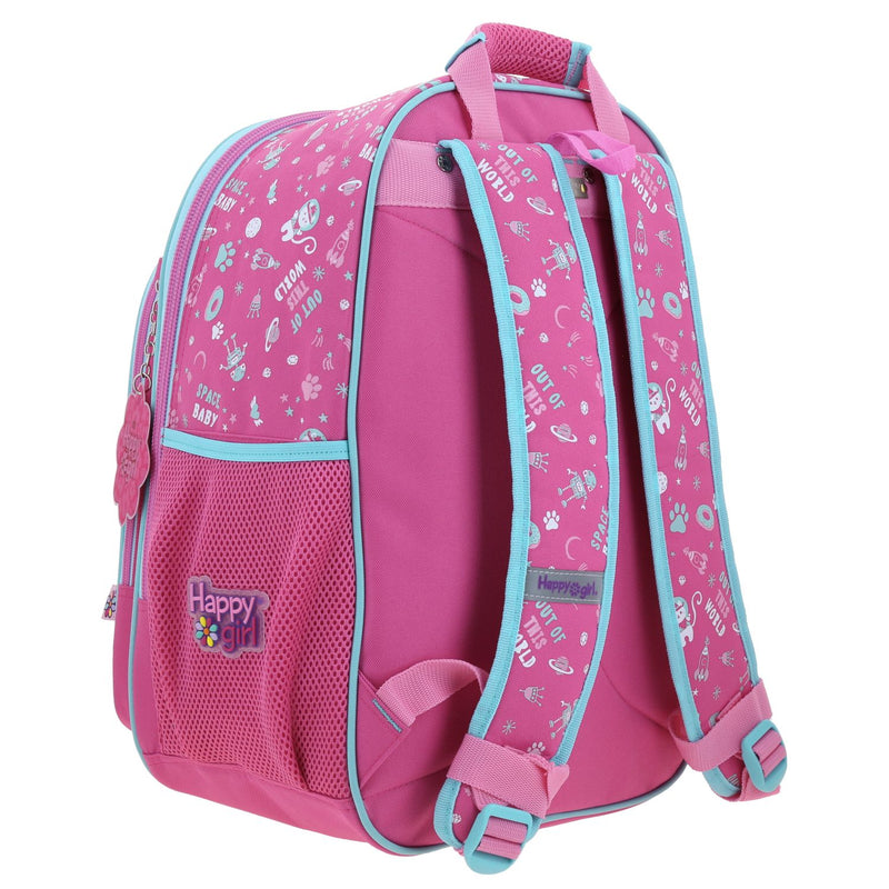 Mochila Rosa con Gatito y Confeti Encapsulado Happy Girl Ajua