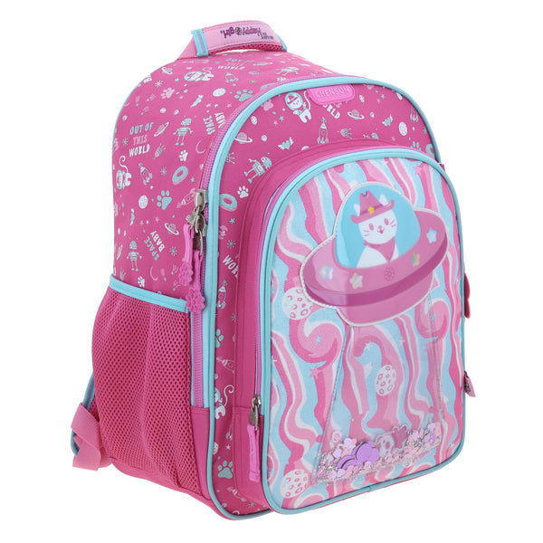 Mochila Rosa con Gatito y Confeti Encapsulado Happy Girl Ajua