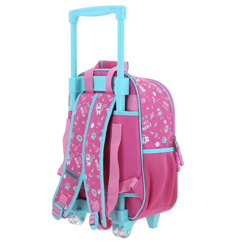 Mochila Rosa con Ruedas con Gatito y Confeti Encapsulado Happy Girl Ajua