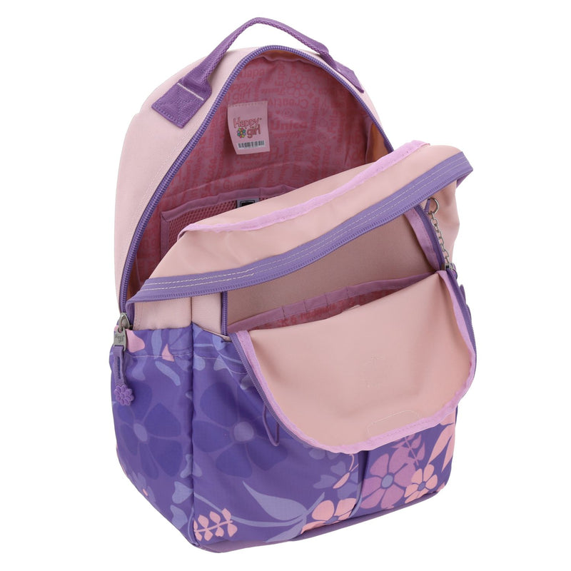Mochila Morada Diseño Floral Happy Girl Bagster