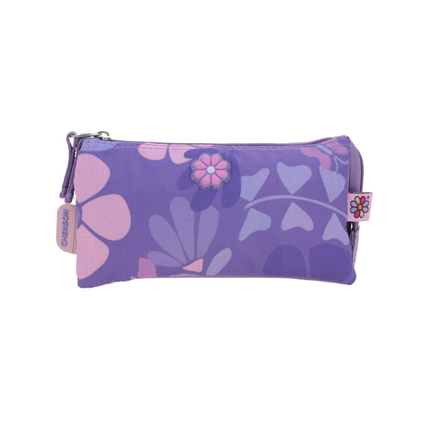 Lapicera Morada Con Flores Happy Girl Bagster