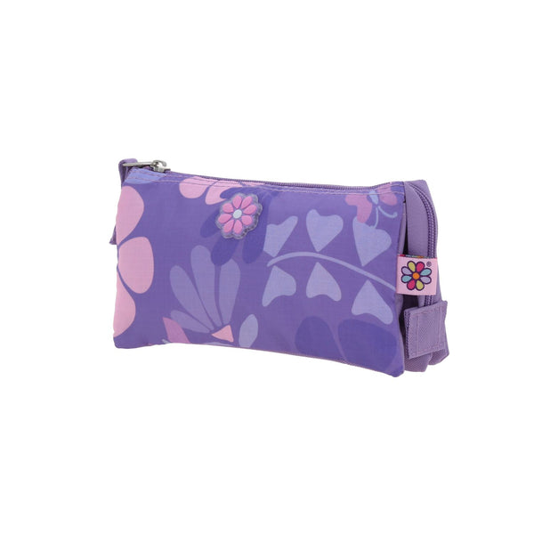 Lapicera Morada Con Flores Happy Girl Bagster