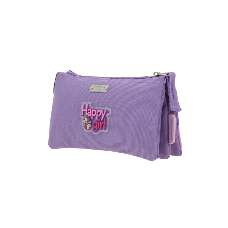 Lapicera Morada Con Flores Happy Girl Bagster