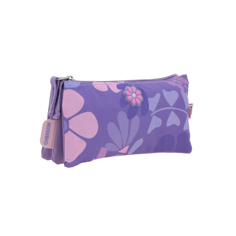 Lapicera Morada Con Flores Happy Girl Bagster