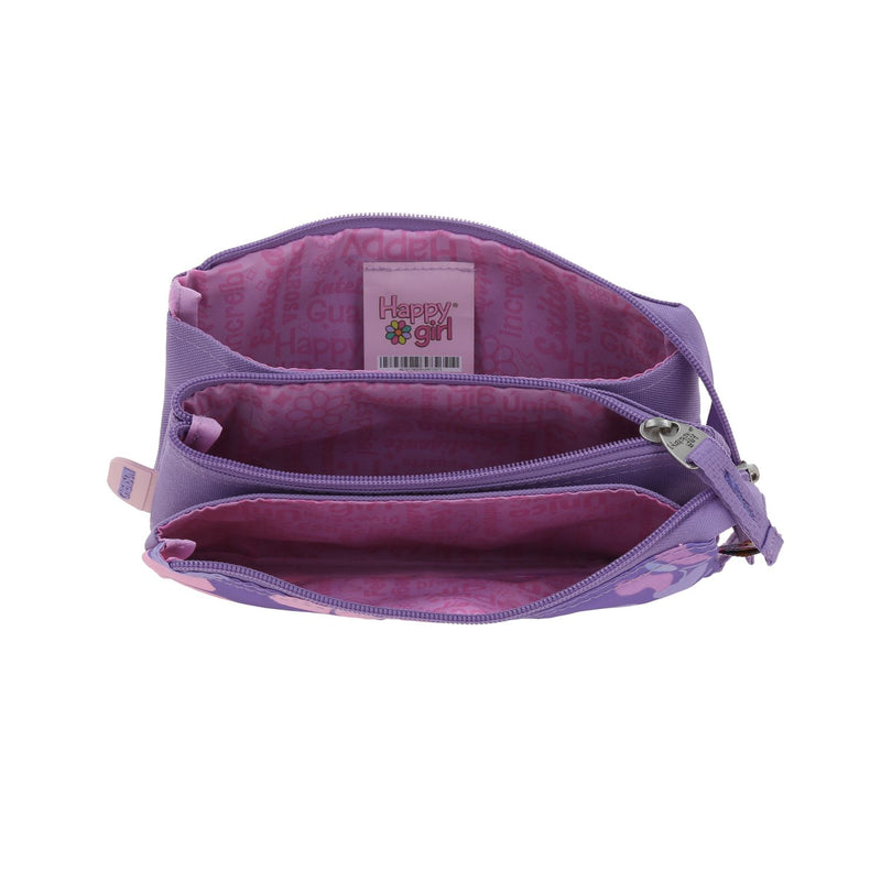 Lapicera Morada Con Flores Happy Girl Bagster