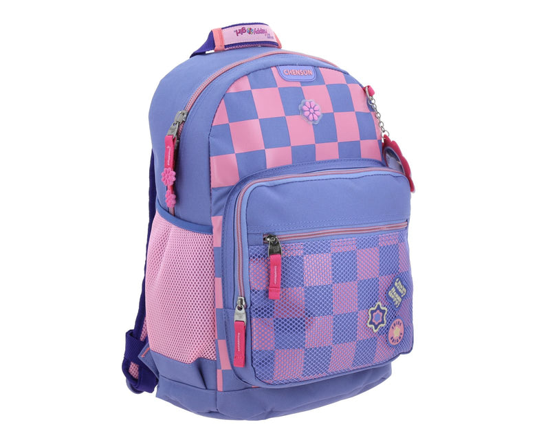 Mochila Morada a Cuadros Happy Girl Chester