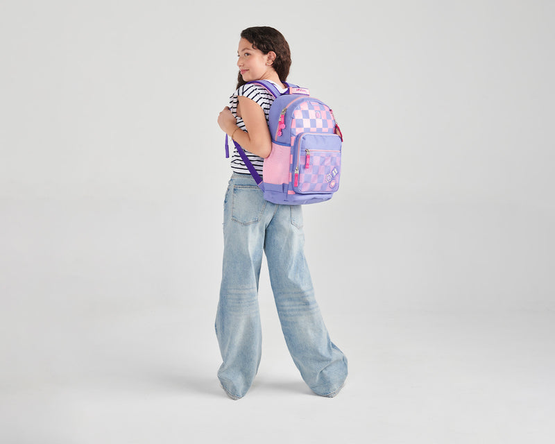 Mochila Morada a Cuadros Happy Girl Chester