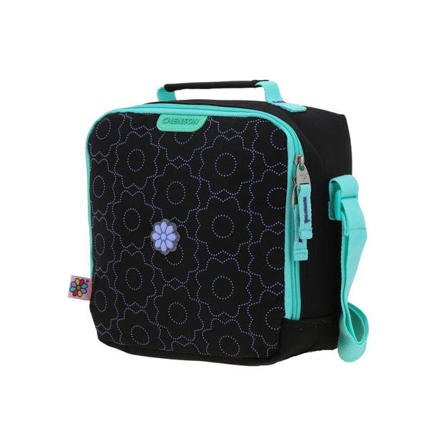 Lonchera Negra Con Diseño Floral Happy Girl Cienta