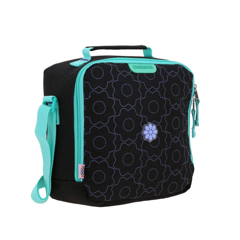 Lonchera Negra Con Diseño Floral Happy Girl Cienta