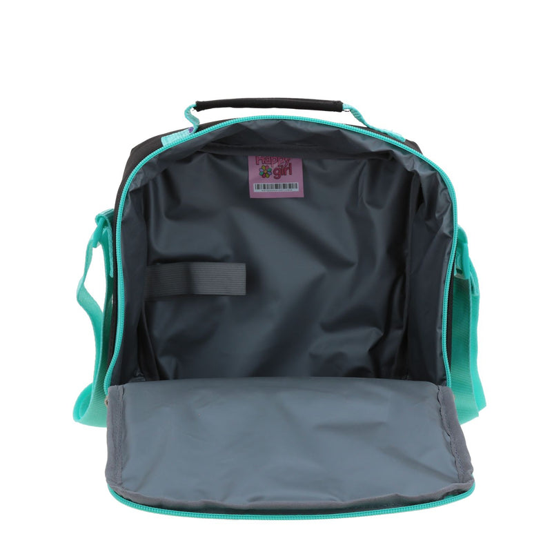 Lonchera Negra Con Diseño Floral Happy Girl Cienta
