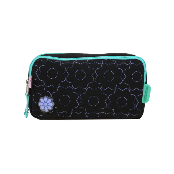 Lapicera Negra Con Flores Happy Girl Cienta