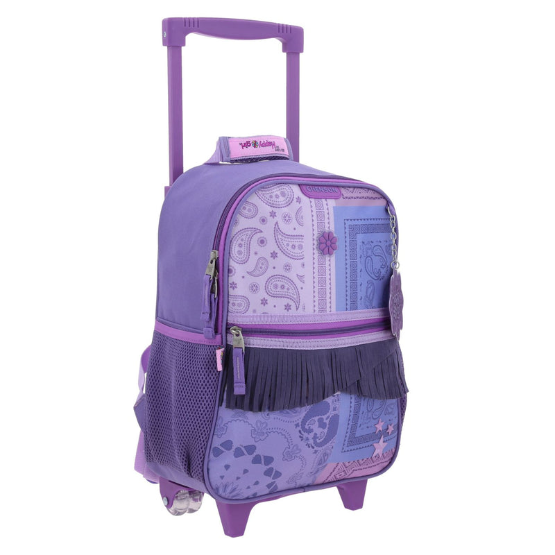 Mochila Morada con Ruedas y Tiras Colgantes Happy Girl Cowli