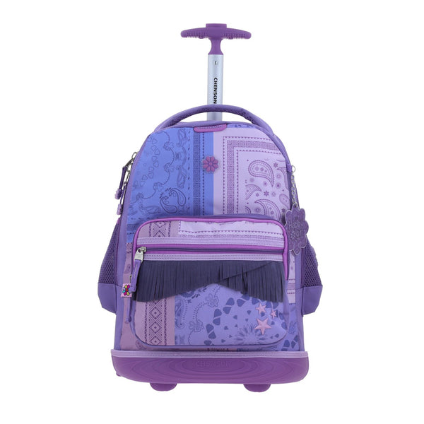 Mochila Morada con Ruedas y Tiras Colgantes Happy Girl Cowli