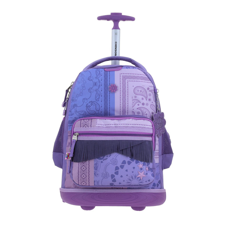 Mochila Morada con Ruedas y Tiras Colgantes Happy Girl Cowli