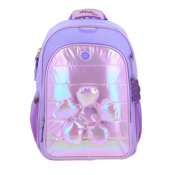 Mochila Lila con Flor 3D Brillante Happy Girl Flof