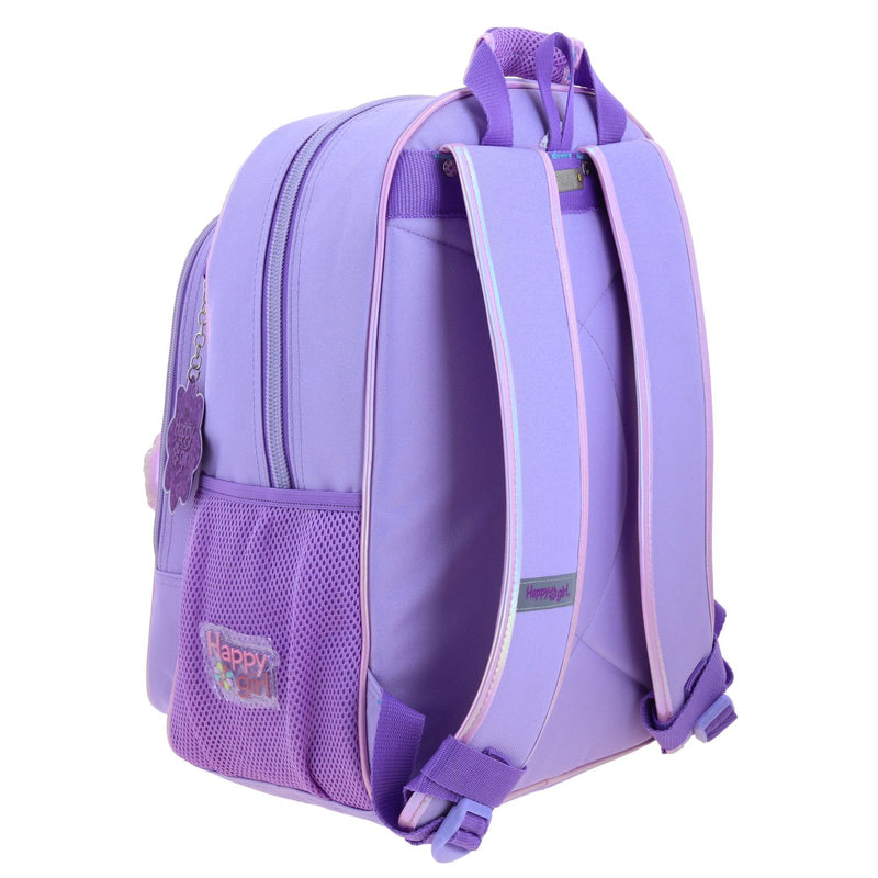 Mochila Lila con Flor 3D Brillante Happy Girl Flof