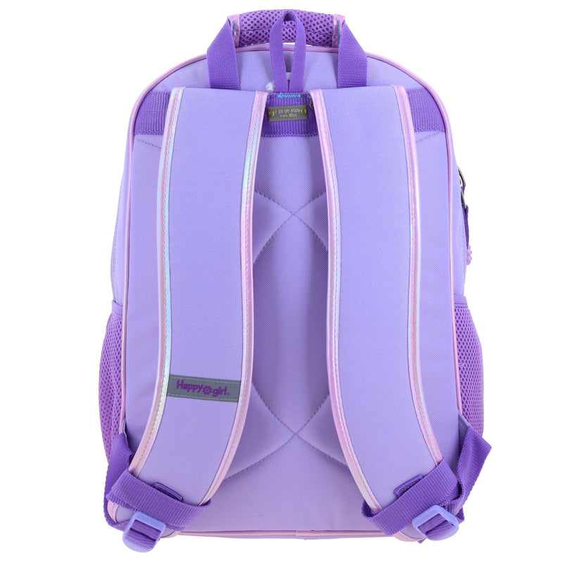Mochila Lila con Flor 3D Brillante Happy Girl Flof