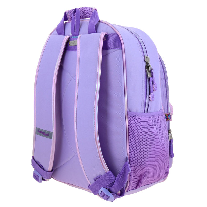 Mochila Lila con Flor 3D Brillante Happy Girl Flof