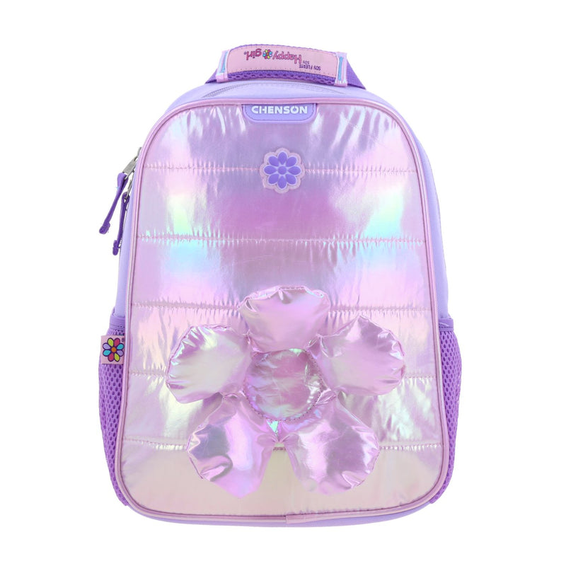 Mochila Lila Brillante Diseño con Flor Happy Girl Flof