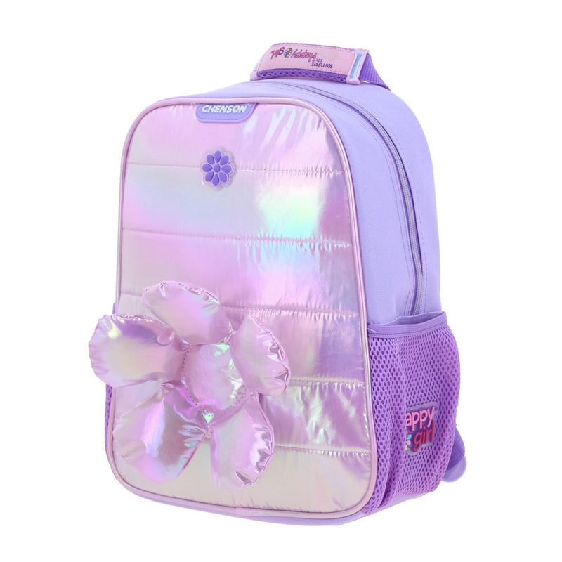 Mochila Lila Brillante Diseño con Flor Happy Girl Flof
