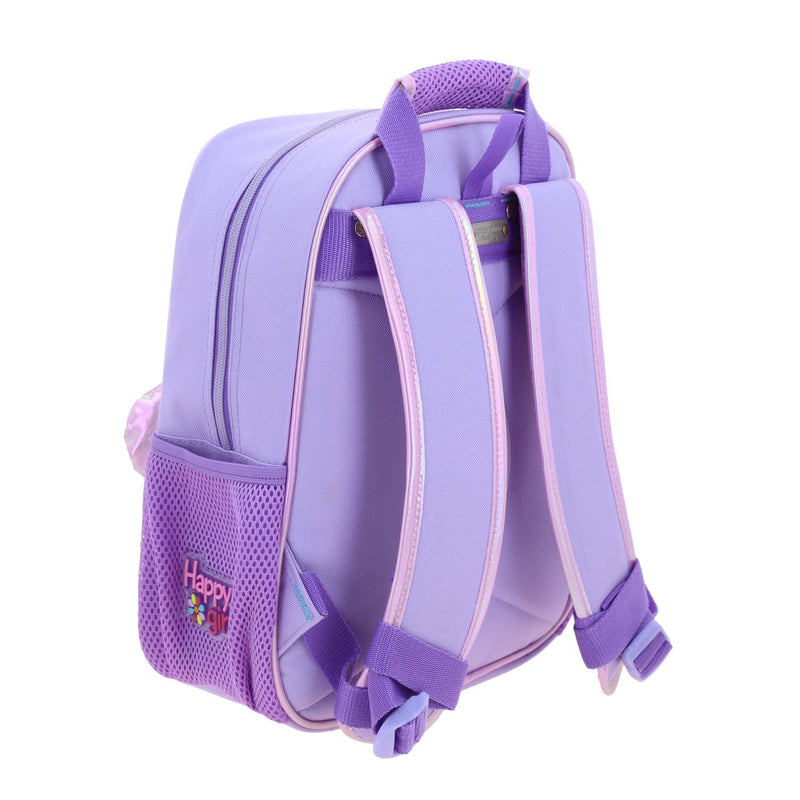 Mochila Lila Brillante Diseño con Flor Happy Girl Flof