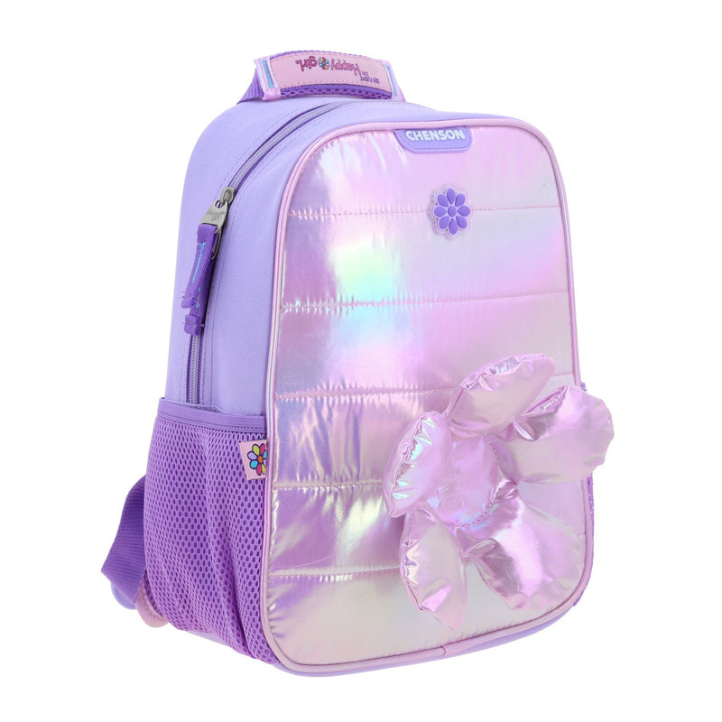 Mochila Lila Brillante Diseño con Flor Happy Girl Flof