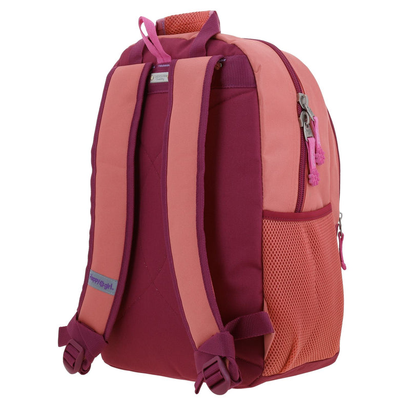 Mochila Fucsia Con Diseño Con Flores Happy Girl Gruvs