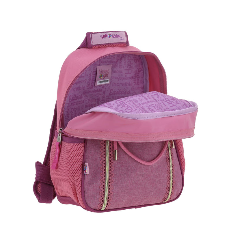 Mochila Rosa Escolar Happy Girl Tarlait