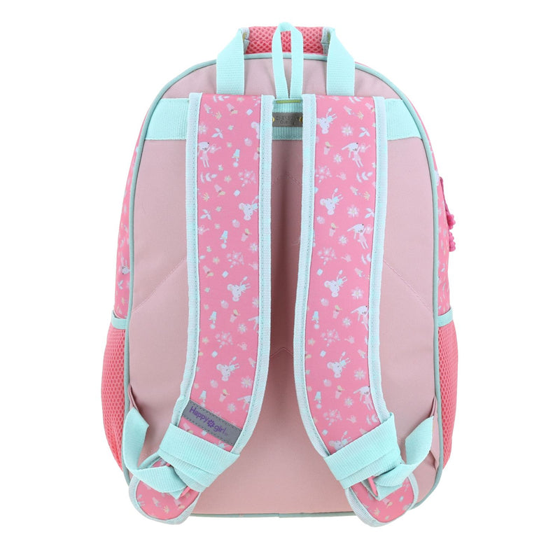 Mochila Rosa Con Parches y Corazón Happy Girl Uli