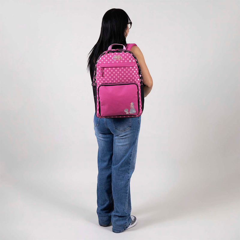 Mochila Fucsia Mario Bros 1818 Shall