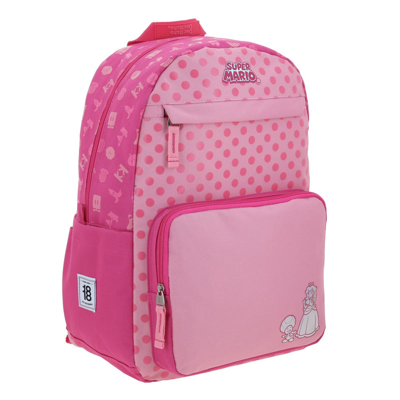 Mochila Rosa Mario Bros 1818 Shall