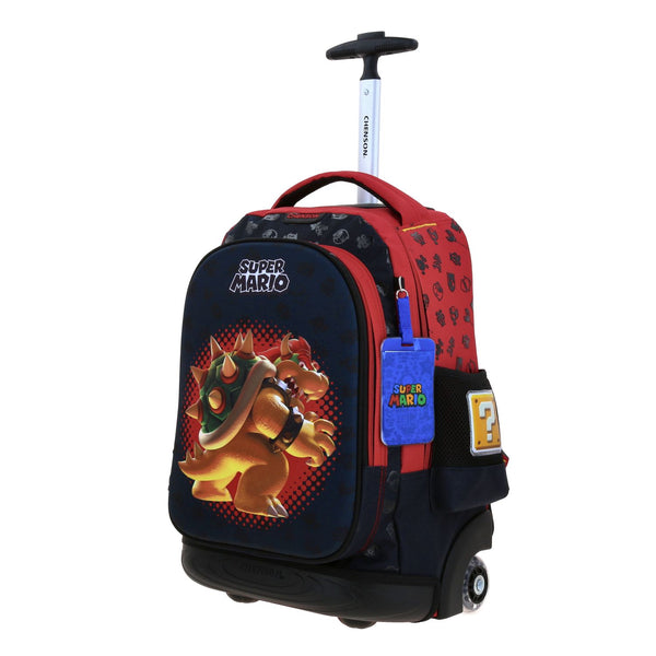 Mochila Con Ruedas Negra Bowser en 3D Mario Bros Chenson Bowie
