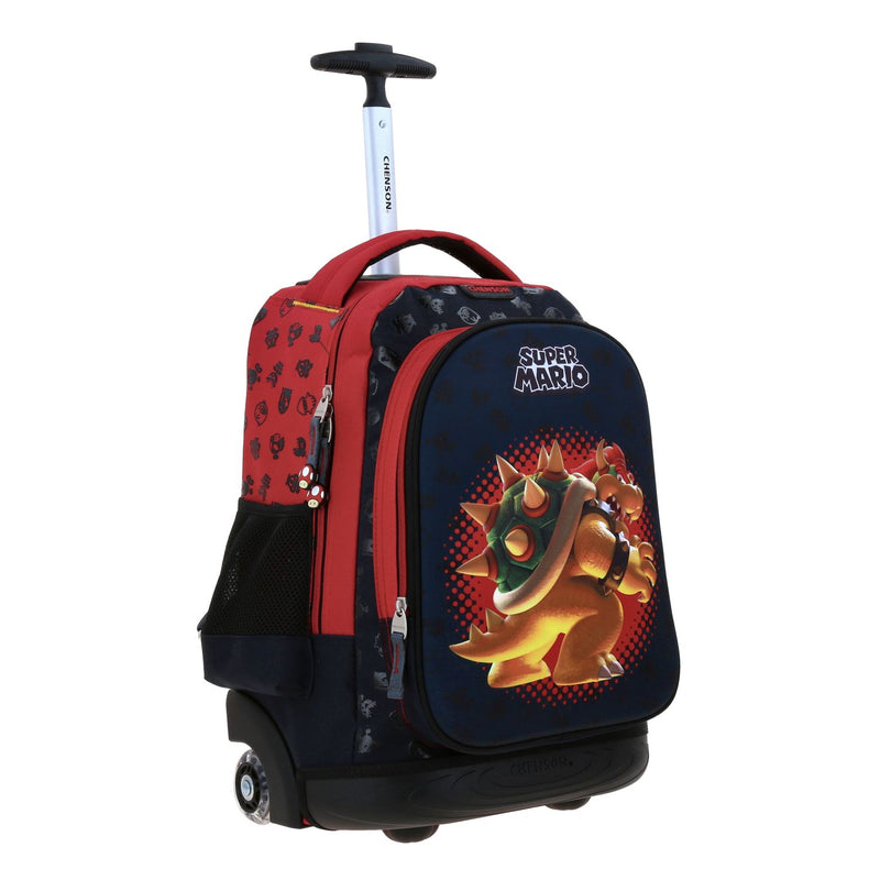 Mochila Con Ruedas Negra Bowser en 3D Mario Bros Chenson Bowie