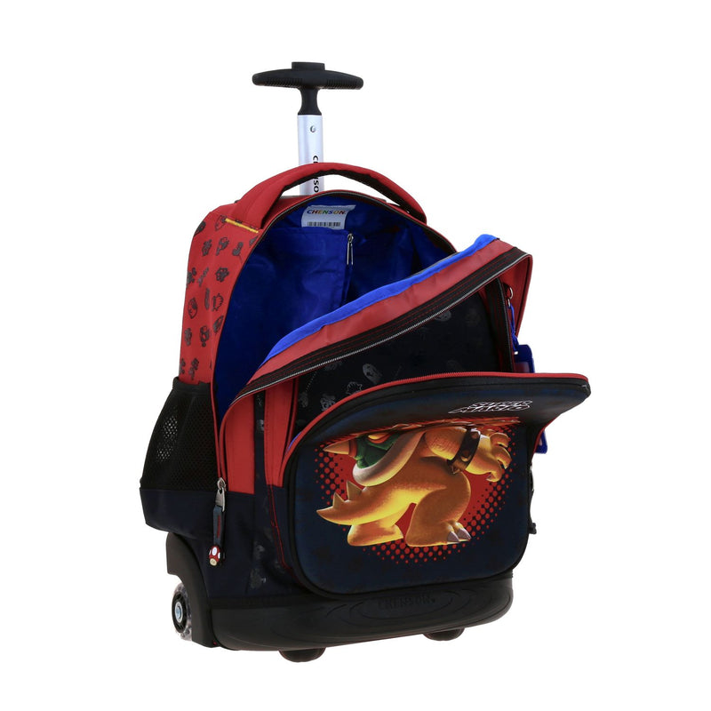 Mochila Con Ruedas Negra Bowser en 3D Mario Bros Chenson Bowie