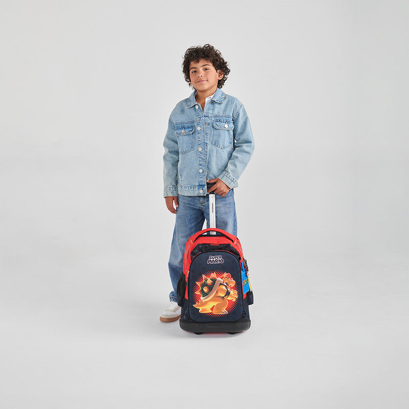 Mochila Con Ruedas Negra Bowser en 3D Mario Bros Chenson Bowie
