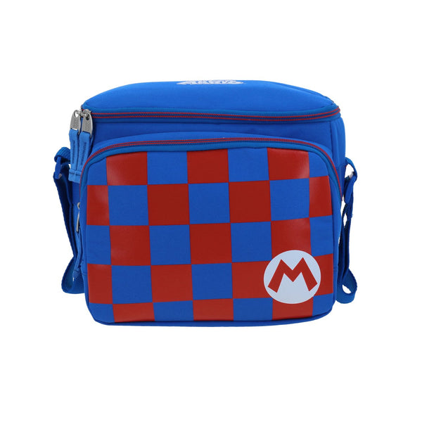 Lonchera a Cuadros Azul Mario Bros 1818 Flacster
