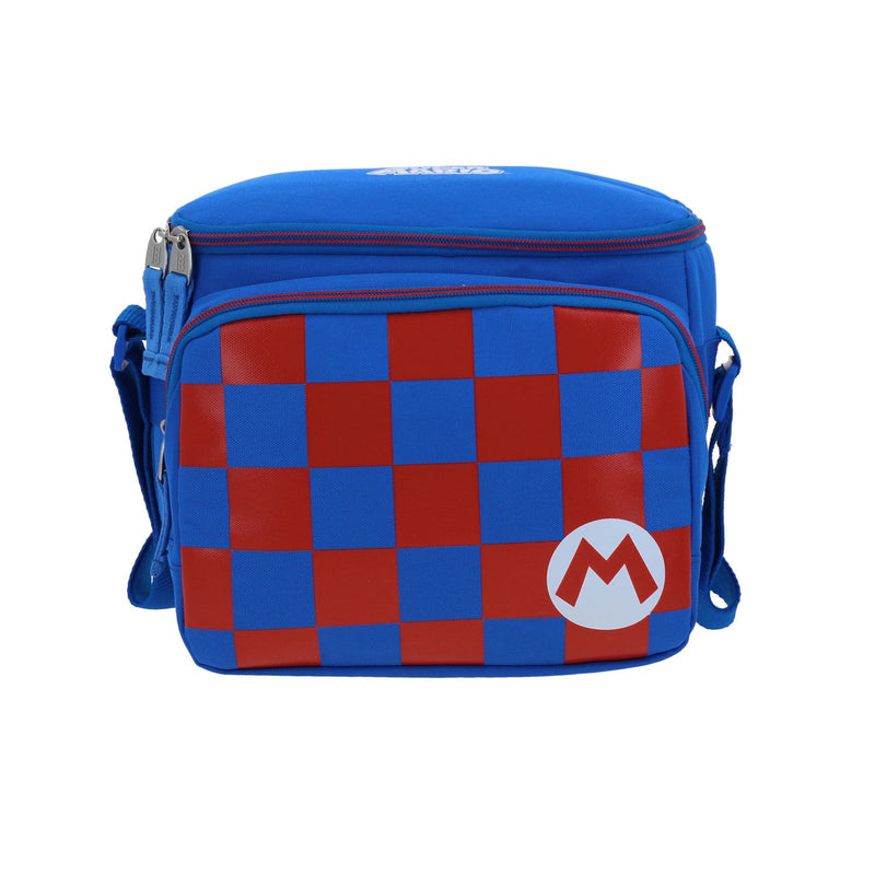 Lonchera a Cuadros Azul Mario Bros 1818 Flacster