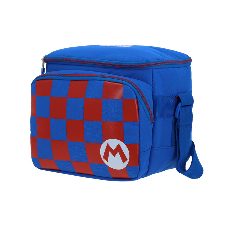 Lonchera a Cuadros Azul Mario Bros 1818 Flacster