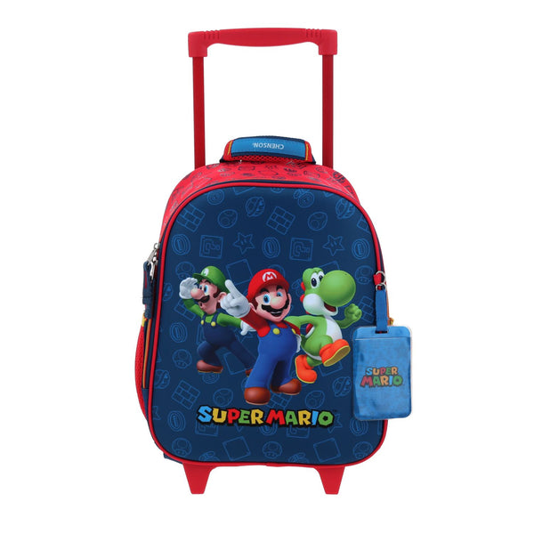 Mochila con Ruedas Azul Mario Bros Chenson Gronshi