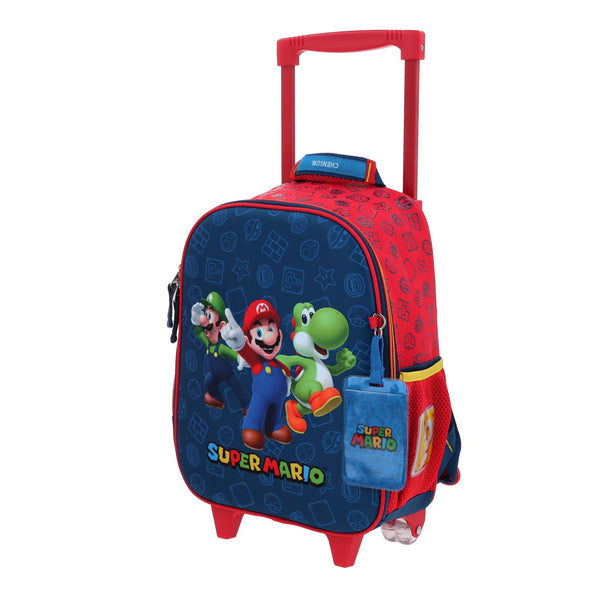 Mochila con Ruedas Azul Mario Bros Chenson Gronshi