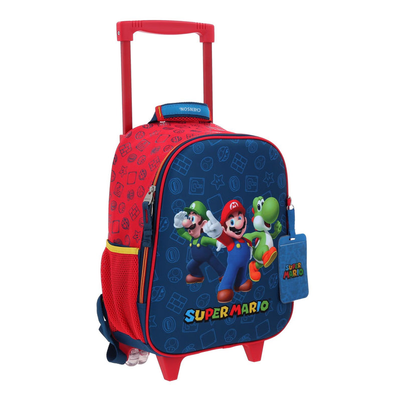 Mochila con Ruedas Azul Mario Bros Chenson Gronshi