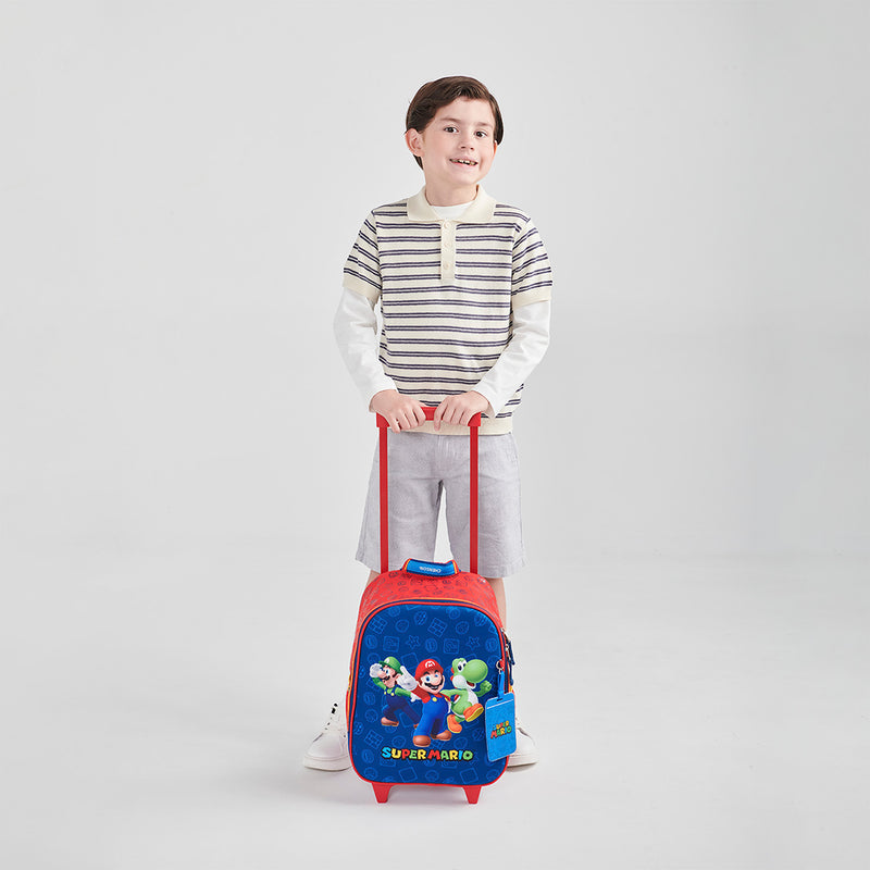 Mochila con Ruedas Azul Mario Bros Chenson Gronshi