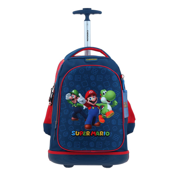 Mochila con Ruedas Azul Mario Bros Chenson Gronshi