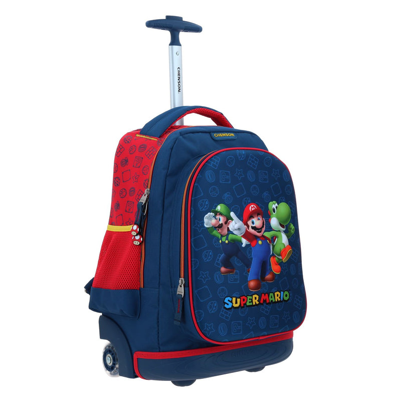 Mochila con Ruedas Azul Mario Bros Chenson Gronshi