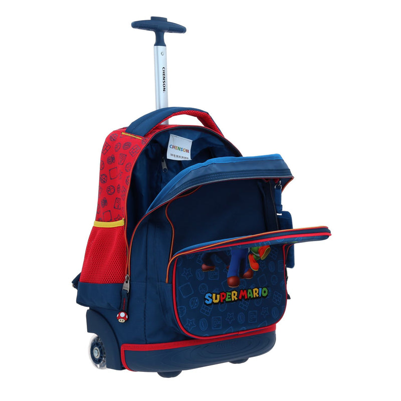 Mochila con Ruedas Azul Mario Bros Chenson Gronshi