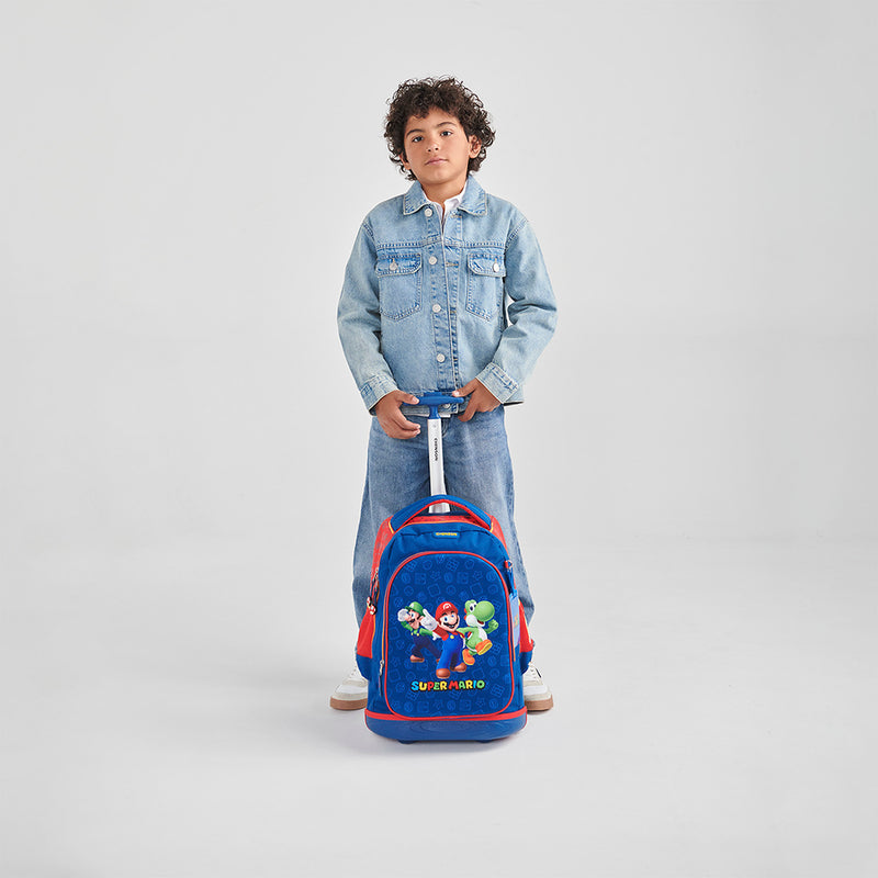 Mochila con Ruedas Azul Mario Bros Chenson Gronshi