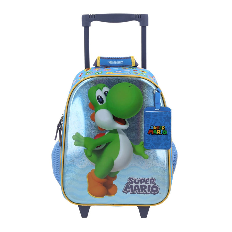 Mochila Azul con Ruedas Mario Bros Chenson Param